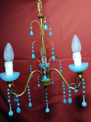 Lustre italien murano opaline - lustre,