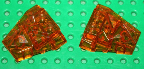 Lego trans orange wedge - 2,