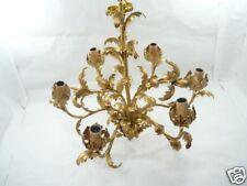 Lustre Grand Fer Forgé Feuilles Acanthe Doré 6 Lumières Style Classique