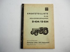 Lanz Hela D434 D534 Diesel Tractor Parts List 1960s