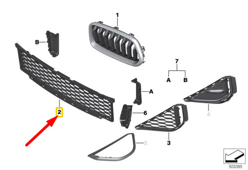 Bmw f39 grille inférieure - bmw,