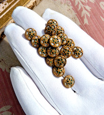 LOT of 16 ANTIQUE Late 19th Century Openwork Metal Small BUTTONS