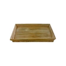 Plateau Rotin Osier Vintage Rectangulaire Vannerie Design Moderniste Midcentury