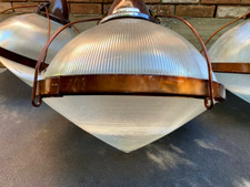 Large Industrial Holophane Hanging Light Fixture, 1010-3, Bottom Pendant Only