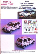 V155 FIAT UNO TURBO IE FRANCOIS PAGES 44° RALLYE MONTE CARLO 1986 DECALS VIRATE