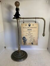 ANCIEN PRESENTOIR DE MENU RESTAURANT AVEC MENU DATE 1898 DECOR CHINOIS ET CHAT