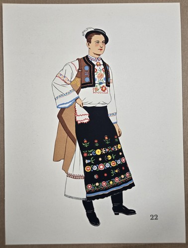 Estampe 1939 costume jeune - :,