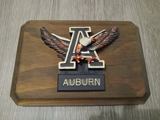 Vintage 80s AUBURN WAR EAGLE Tigers SEC Wooden 3D WALL PLAQUE Office Man Cave Z2