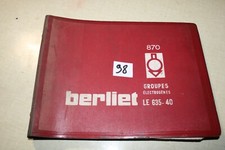 catalogue de pièces de rechange BERLIET 870 GROUPE ELECTROGENES LE 635    ( 98 )