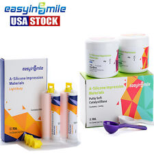 Dental Impression Putty Soft Silicone Materials 400g*2 Light Body 50ml*2