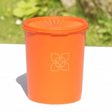 Vintage Tupperware Flower Sun Orange Box 17cm