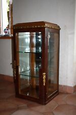 CABINET SHOWCASE Empire Style Veneer Walnut Magnifier Mirror and Beveled Glass *