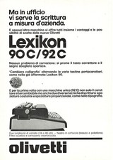 Olivetti Lexikon 90C-92C 1 Page Publicité 1975 Machine À Écrire