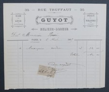 Invoice 1907 BINDER GOLD rue TRUFFAUT GUYOT PARIS old bill invoice 7