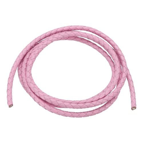 Cordon cuir tressé rond 4mm