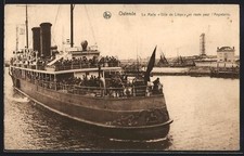 CPA Ostende, La Malle Ville de Liége en route pour l´Angleterre 1931 