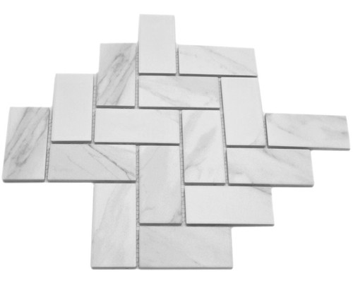 Mosaïque blanc aspect - mosaïque, pierre
