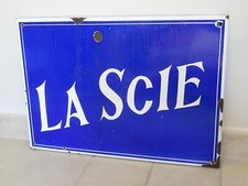 antique enamel plate VILLA LA SCIE old enamel folk art 