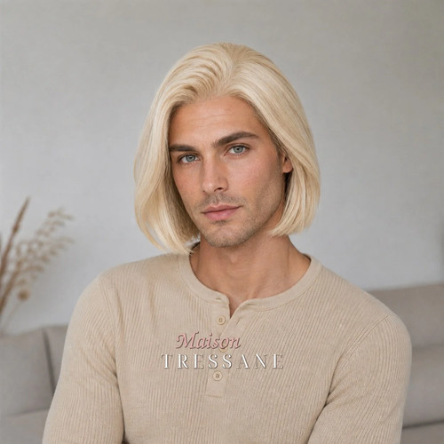 Perruque homme blond - ,, lisse