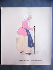 FRENCH FLANDERS VALENCIENNES board STENCIL Aline KEIM regional costume 1930