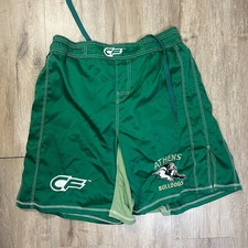 Cage Fighter MMA 9" Shorts Shiny Green Fighting UFC Large Boxing