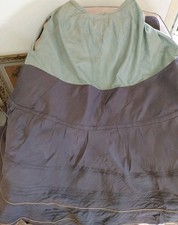 Antique mouse grey + green two-tone long skirt. Nice size. mini waistband
