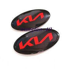 SET Black Red KN Car Front Hood Rear Trunk Emblem Badge for K5 FORTE OPTIMA RIO