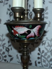Vintage CHINESE CLOISONNE Lamp KOI FISH Lot AP