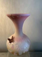 2013 Limited edition Ombré Pink Yellow White vase With Butterfly OOAK