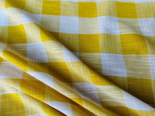 Tissu lin carreaux - lin, vichy