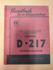 Original MC Cormick Farmall D 217 Manual Owners Manual K52