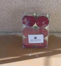 Décoration Noël 6 Bougies Chauffe-Plat  colleur rouge  pailleté