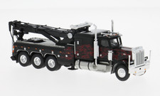 BREKINA  1973  PETERBILT 359  TOW TRUCK  BLACK w/ FLAMES    HO  1/87   PLASTIC
