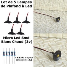 MODELING set 5 warm white LED ceiling lamps wall chandelier HO 12V + R620Ω
