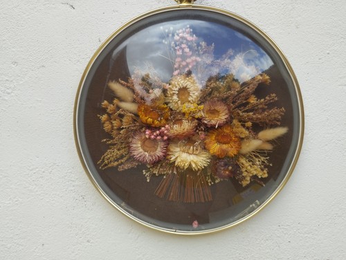 Cadre verre bombé - , fleurs