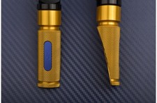 Paire Repose / Cale-Pieds Avant Pilote Or-Bleu 77mm SUZUKI BANDIT 400 1993-1999