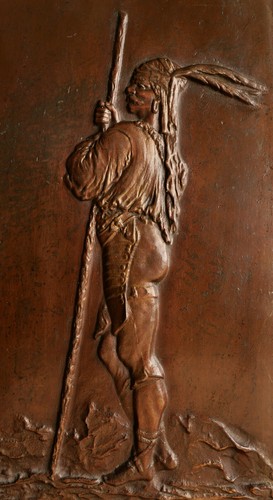 Plaque bronze bas relief - plaque, bas-relief
