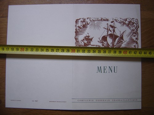 Novembre 1954 menu cgt - 1954, marine