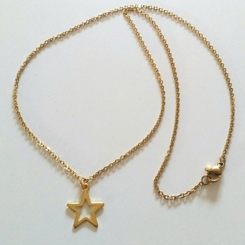 Collier chaine dore - collier, 45cm