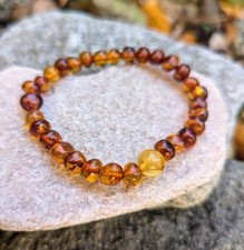 Bracelet baroque perles cognac