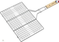 Barbecook Grille barbecue pour hamburger, Acier chromé/Bouleau FSC, 35 x 23 cm, 