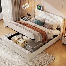 Lit Rembourré 140x190cm Tissu