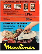 PUBLICITE ADVERTISING   1966   MOULINEX   couteau électrique             140113