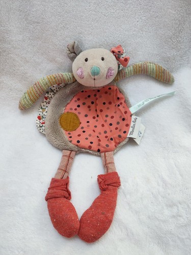 Doudou plat rond souris - doudou,