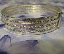 Bracelet Jonc Semainier Torsadée et Lisse 65 mm Argent Massif 925 Dolly-Bijoux