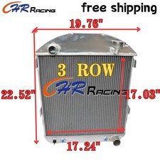 3 ROW aluminum radiator FOR Ford 1932 chopped hot rod w/Chevy 350 V8 engine AT