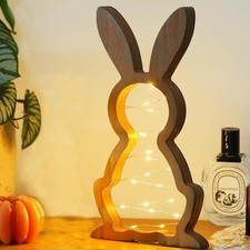 Lapin en Bois avec Guirlande
