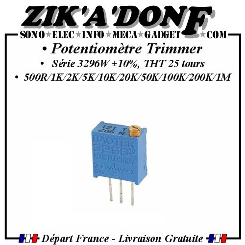 Potentiomètre trimmer 3296w - potentiomètre,
