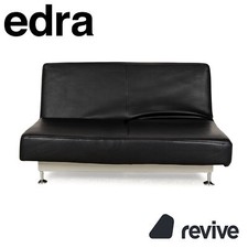 Sofa Canapé Edra Damier En Cuir Noir Avec Fonction Relax Manuelle