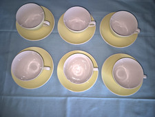 TASSES A CAFÉ 10 ML ET SOUCOUPES VILLEROY ET BOCH - SAAR - JAUNES PALE LOT DE 6